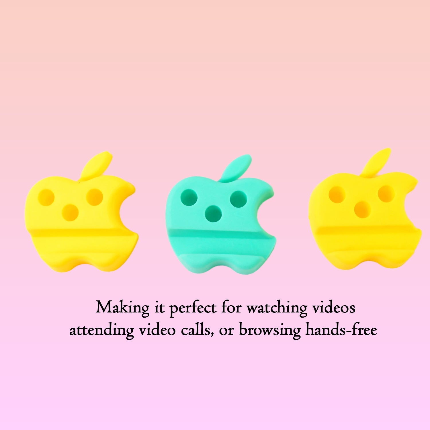 ALVENZA Mobile Stand with Pen Holder – Apple-Shaped Desk Organizer 3 Pc
