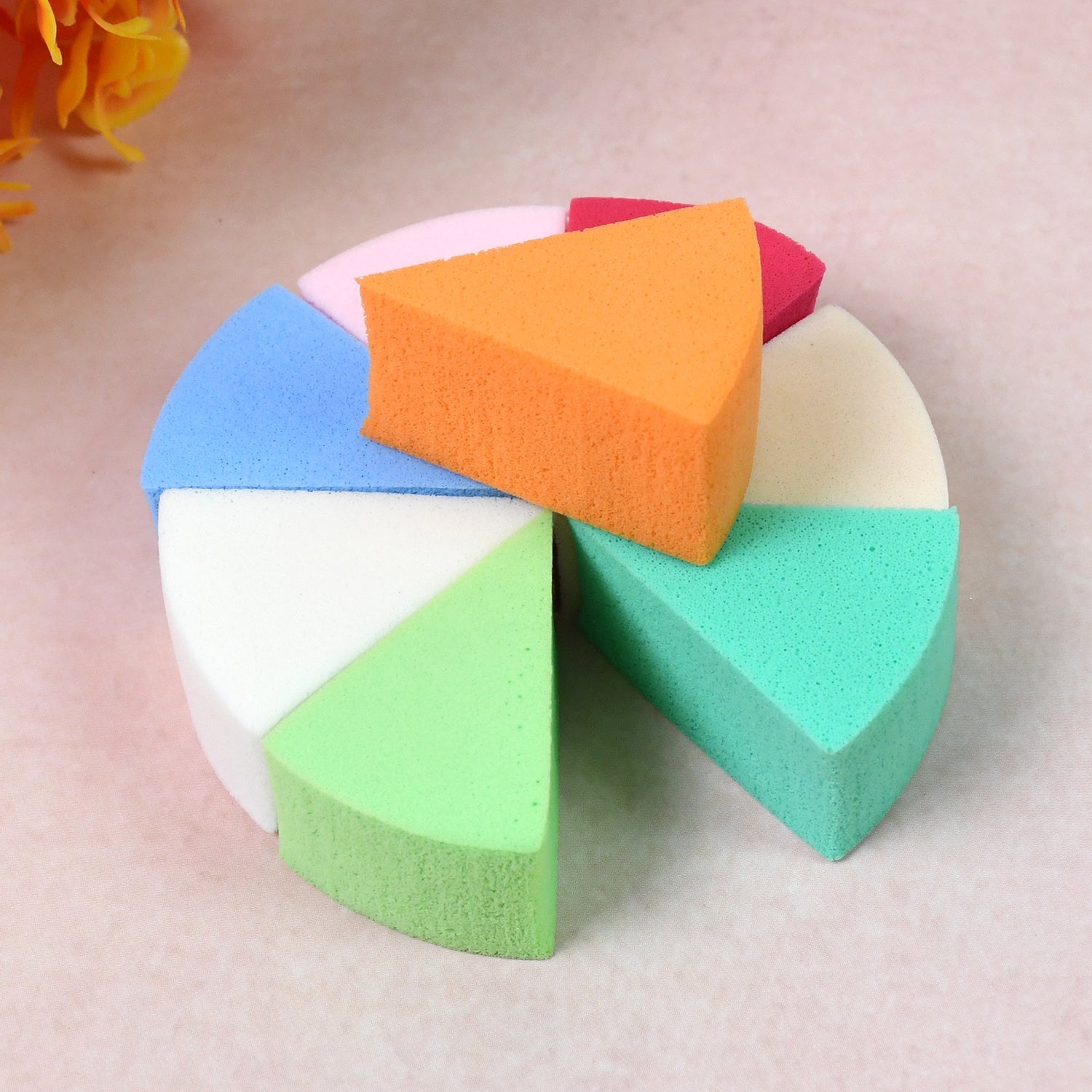 Triangle Makeup Sponge 8 Pcs Set for Flawless Blending | BeautyBare - Front View