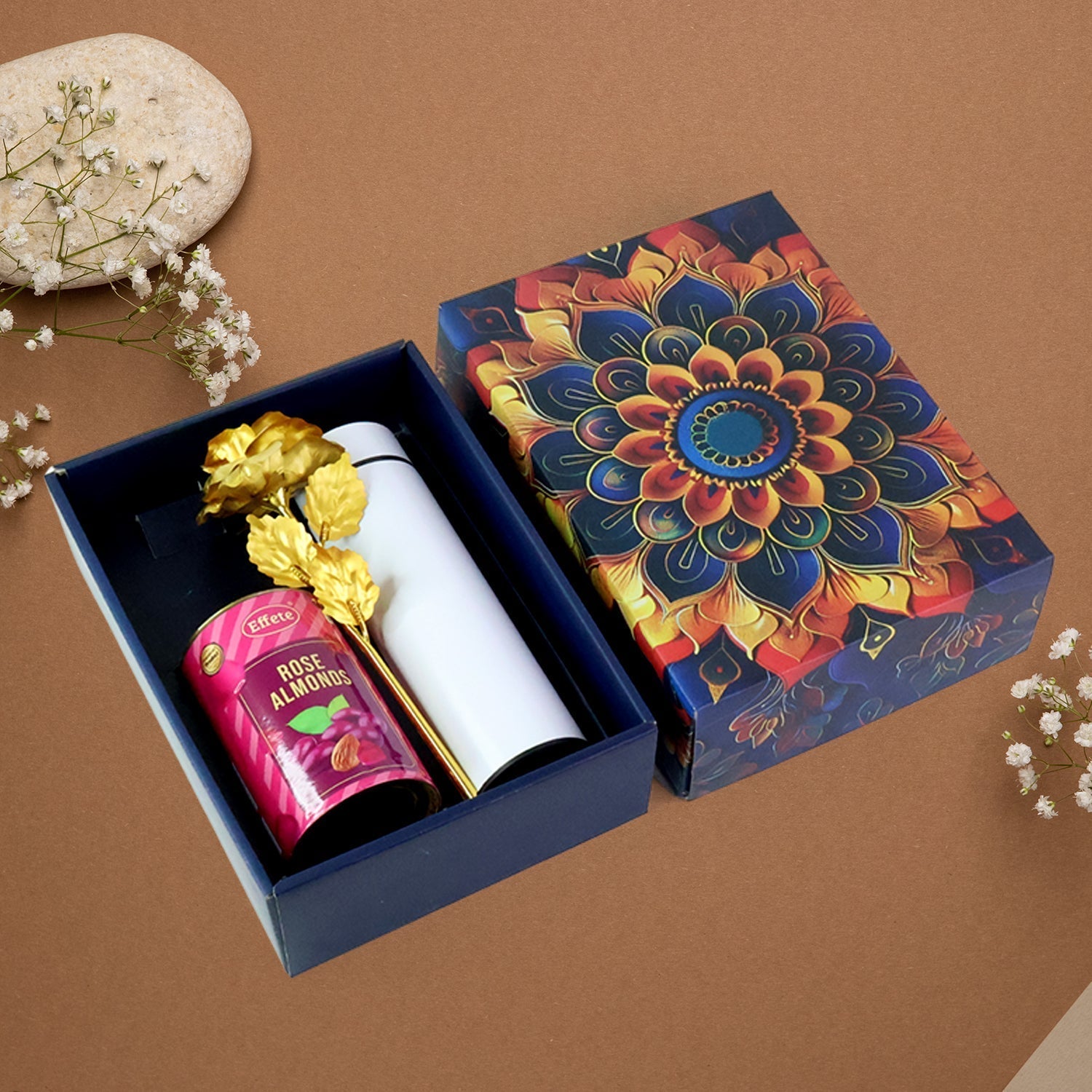 ALVENZA Personalized Gift Box – Elegant Rose & Bottle Set