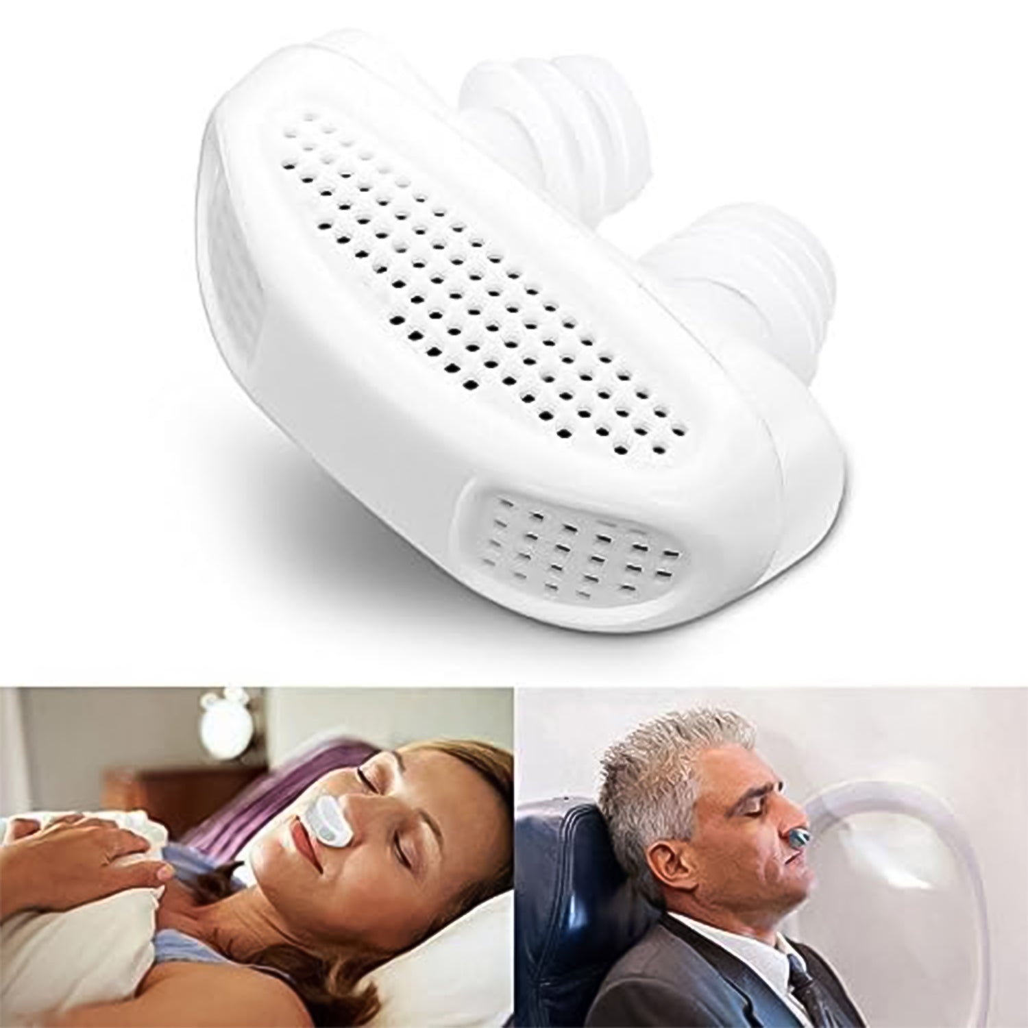Anti-Snoring Nose Clip 2-in-1 Air Purifier Device - Back View