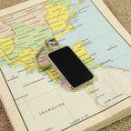 ALVENZA Rectangular Metal Keychain – Premium Black & Silver Design