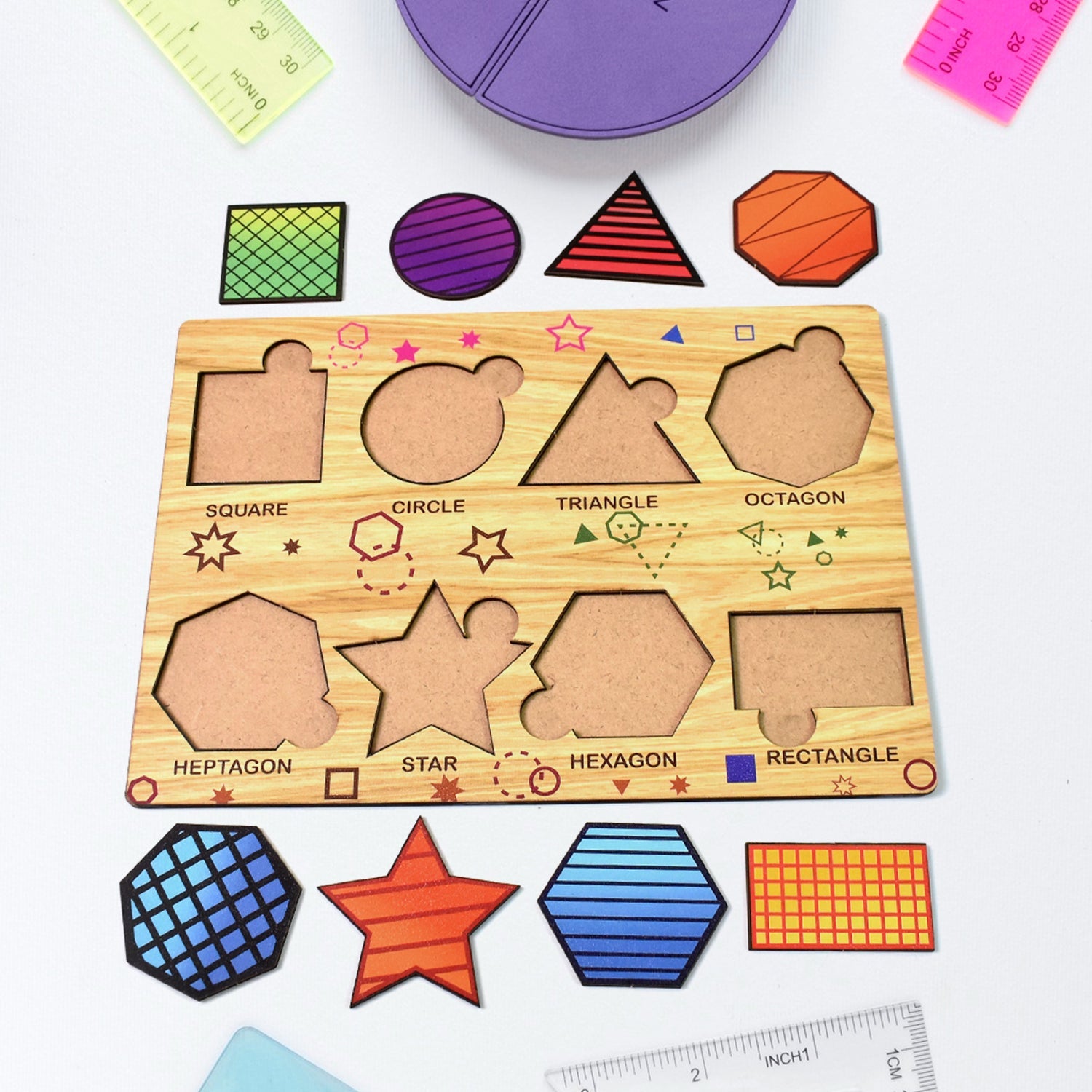 Wooden Triangle Puzzle Educational Toy for Kids | Inventive Play