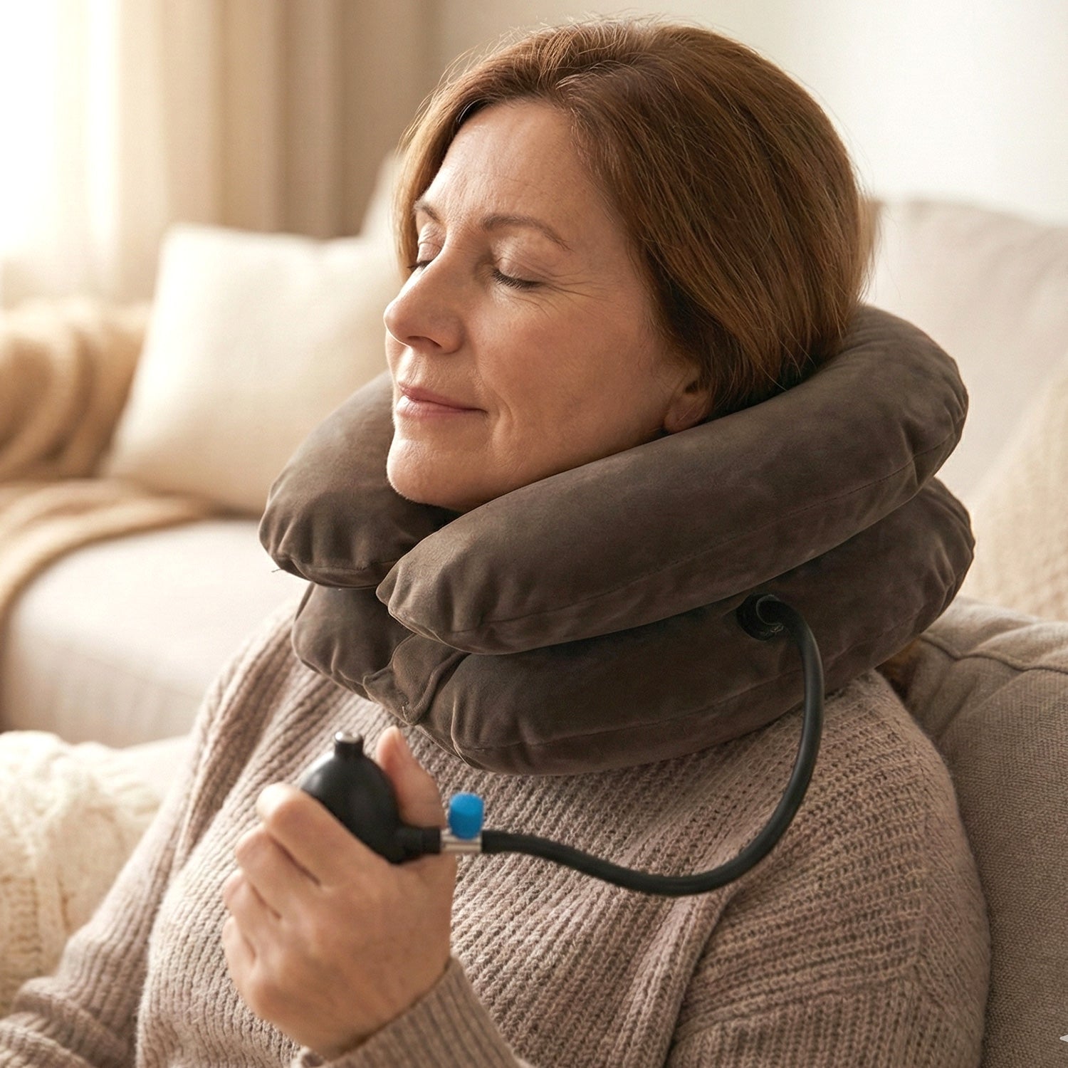 Cervical Neck Traction Collar – 3 Layer Inflatable Support for Pain Relief