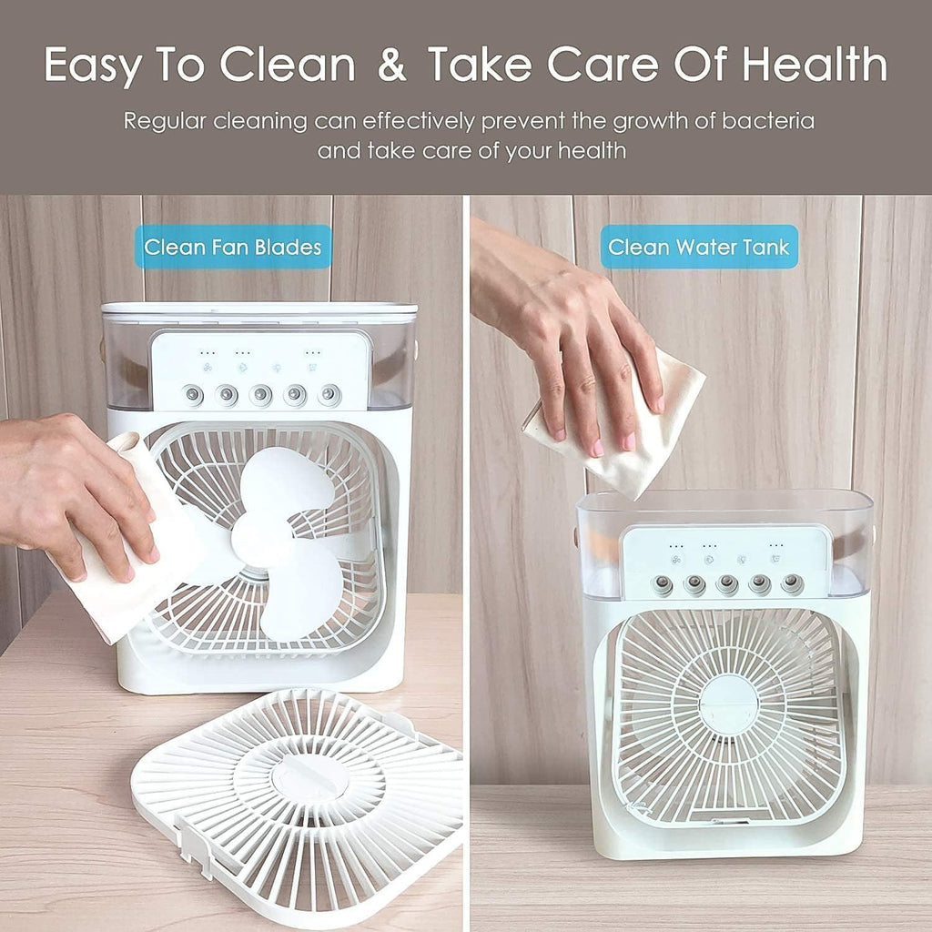 Portable Air Cooler Fan Personal Cooling with 7-Color Light - Front View