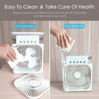 Portable Air Cooler Fan Personal Cooling with 7-Color Light - Front View