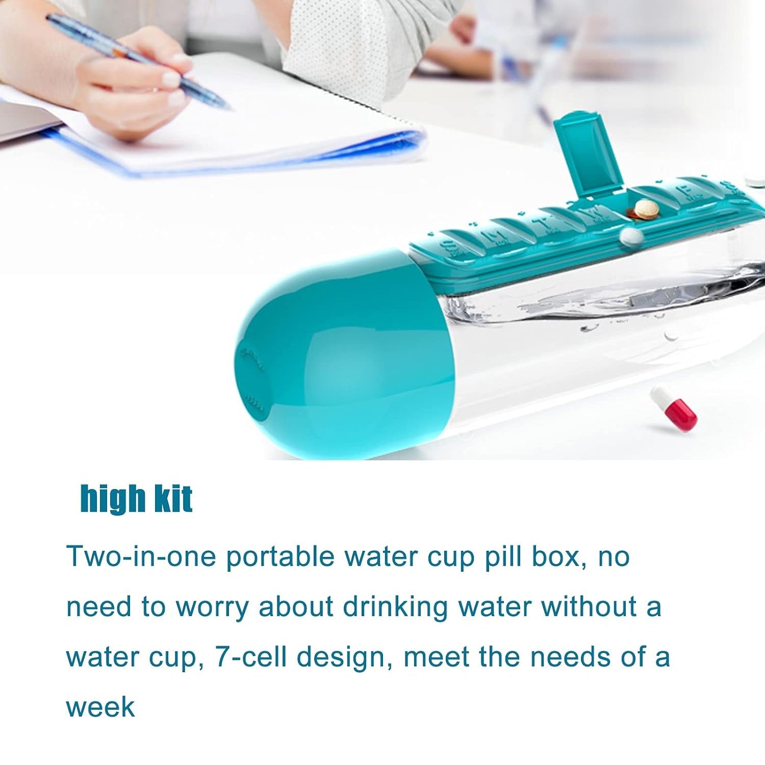 Pill Organizer Water Bottle 600ml – Travel Friendly | Own Hydrate