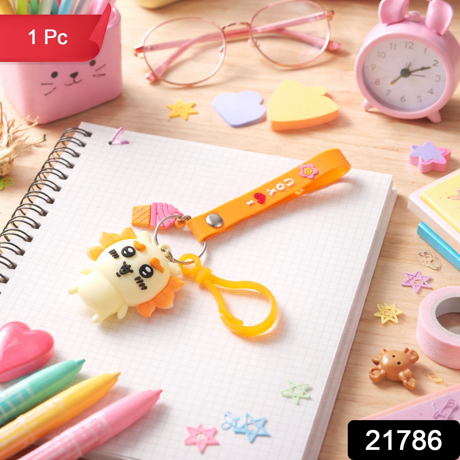 ALVENZA Cartoon Animal Ice Cream Keychain – Bright, Lightweight & Trendy