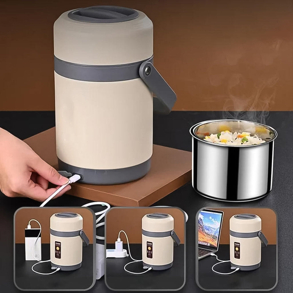 ALVENZA Electric Heated Lunch Box – 2L Stainless Steel | Lunchie Bunchie