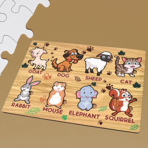 Wooden Animal Puzzle – Educational Learning Board | Inventive Play