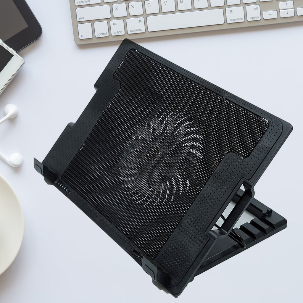 ALVENZA Laptop Cooling Pad – Adjustable Stand, Dual Fan | Indo Glow