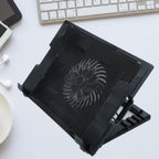 ALVENZA Laptop Cooling Pad – Adjustable Stand, Dual Fan | Indo Glow