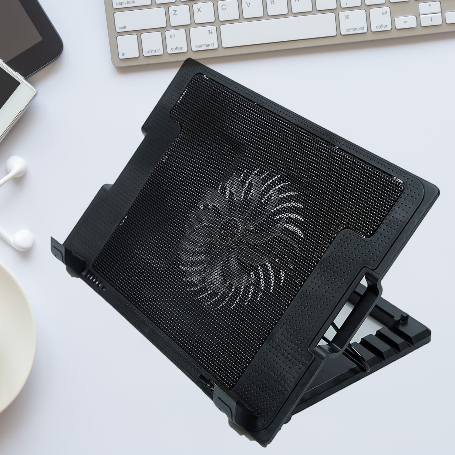ALVENZA Laptop Cooling Pad – Adjustable Stand, Dual Fan | Indo Glow