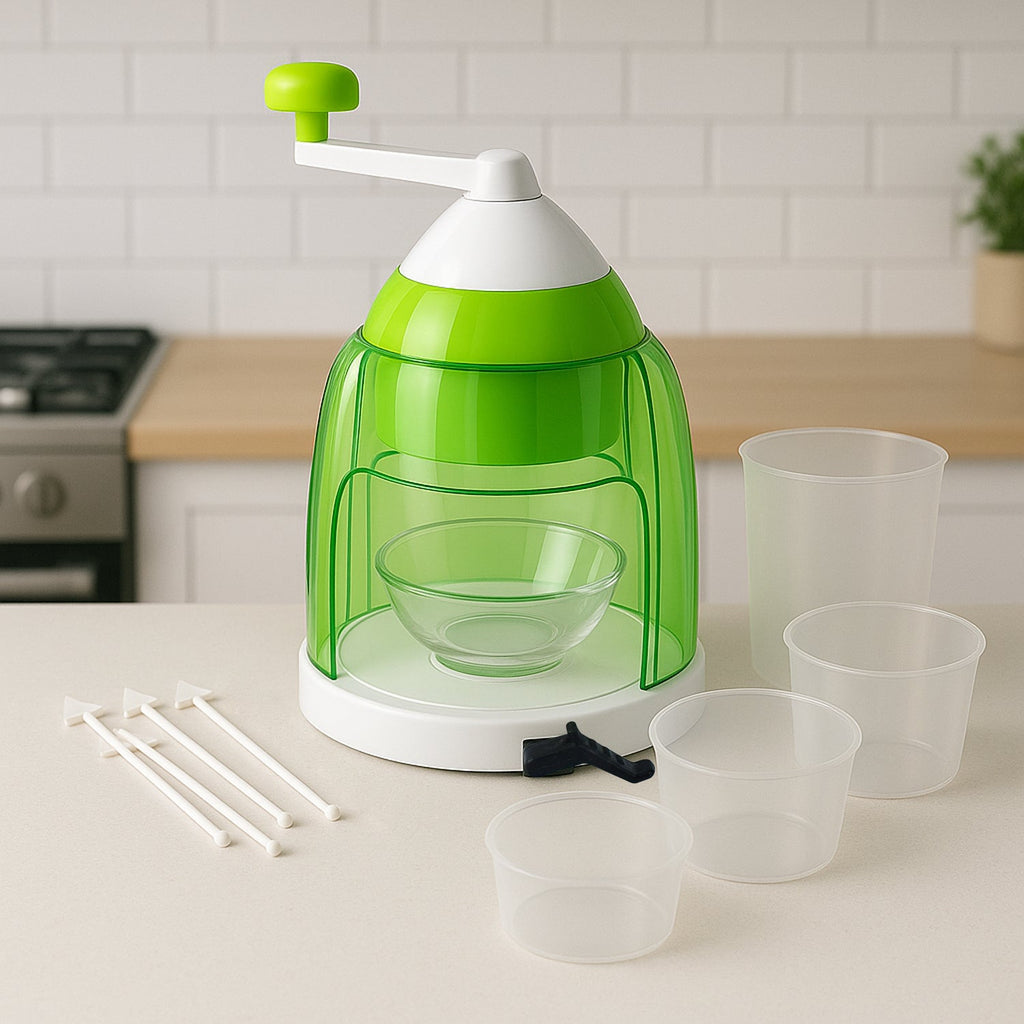 ALVENZA Manual Ice Crusher – Portable Snow Cone Maker with Hand Crank