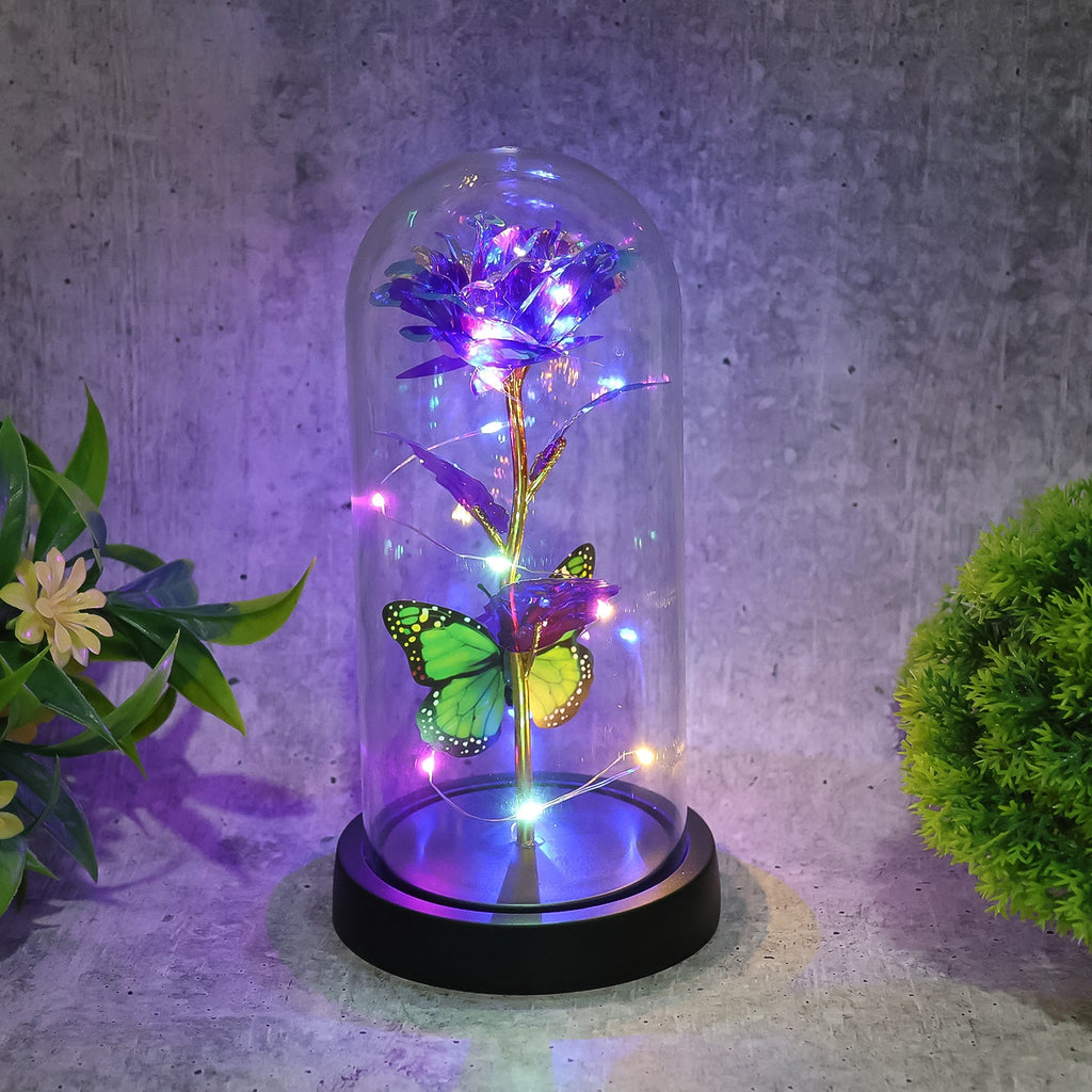 ALVENZA LED Preserved Rose – Romantic Decorative Light with Butterfly