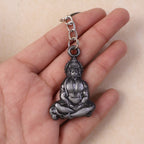 ALVENZA Hanuman Ji Sitting Pose Metal Keychain – Durable Spiritual Key Ring