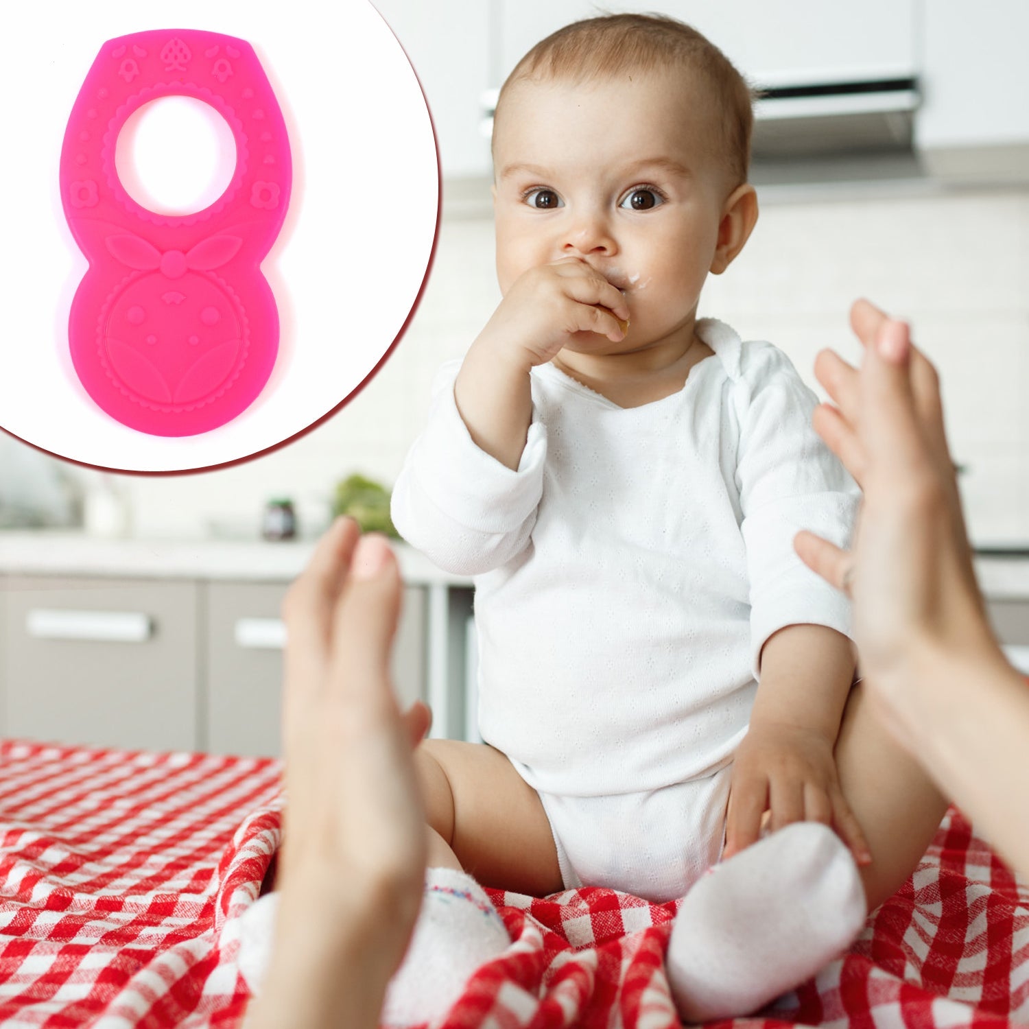 Silicone Baby Teether Soft & BPA-Free Relief | Aditi - Front View