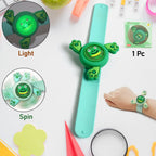 Kids LED Slap Bracelet Spinning Light-Up Cartoon | Little Fashionistas - Front View
