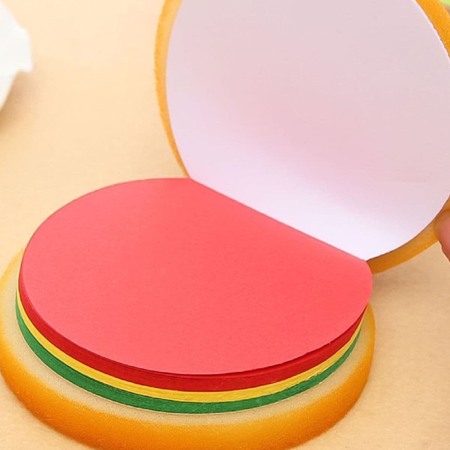 Burger Shaped Sticky Notes Multicolor Unique Memo Pads | Foloria - Front View