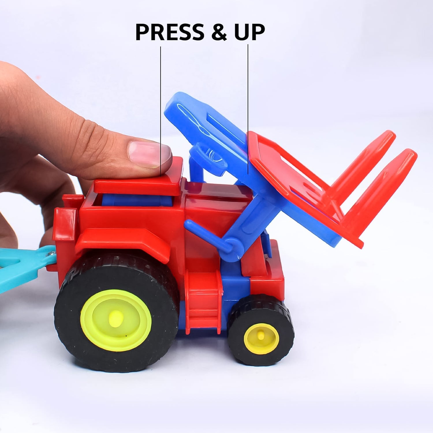 Friction Tractor Toy Durable Plastic with Bricks Trolley | Aditi - Front View