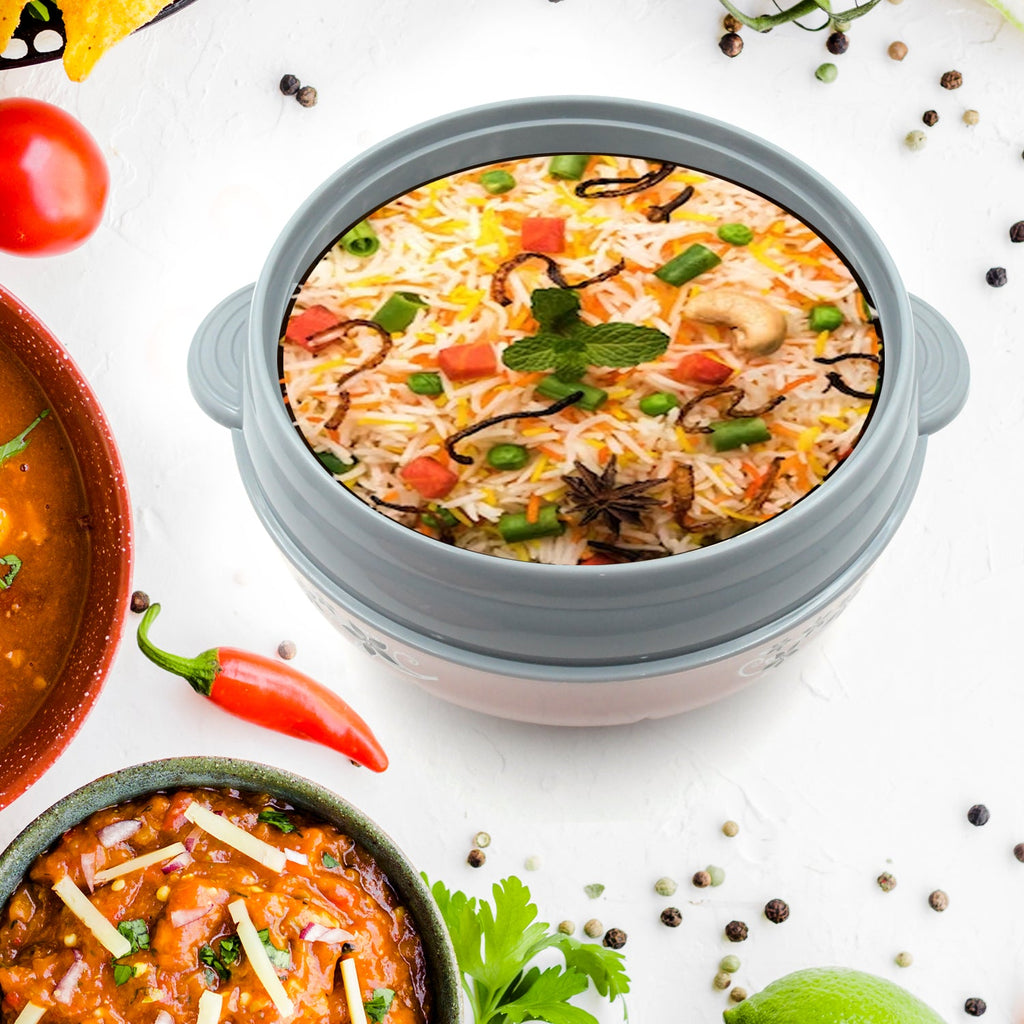ALVENZA Insulated Casserole – 4500ml Floral Steel for Hot Food | DeoDap