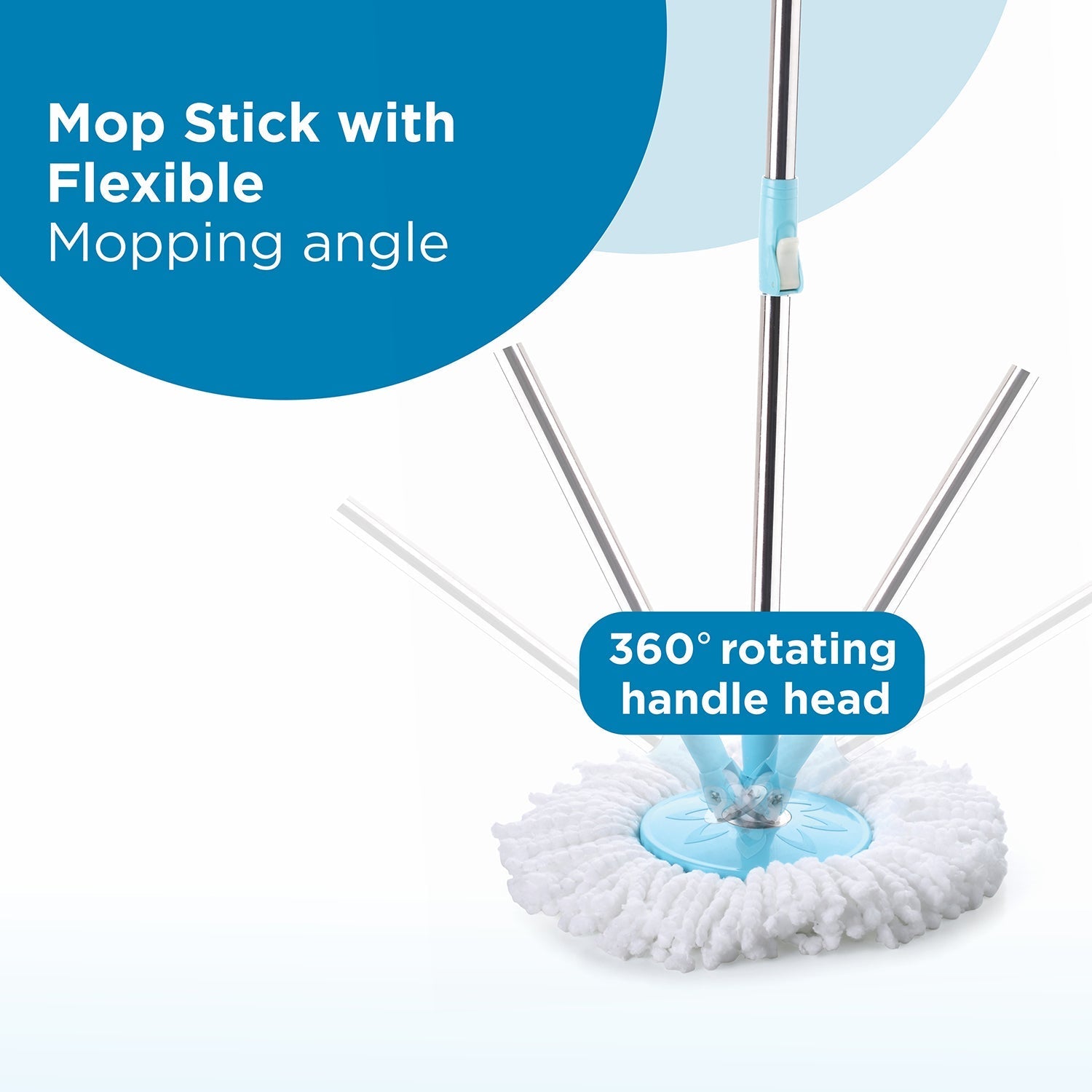 ALVENZA 360 Spin Mop with Wheels – Microfiber, Auto-Fold Handle | Ganesh