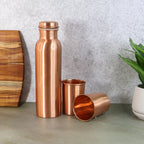 ALVENZA Copper Water Bottle Set – 1L Bottle & 2 Glasses | Own Hydrate
