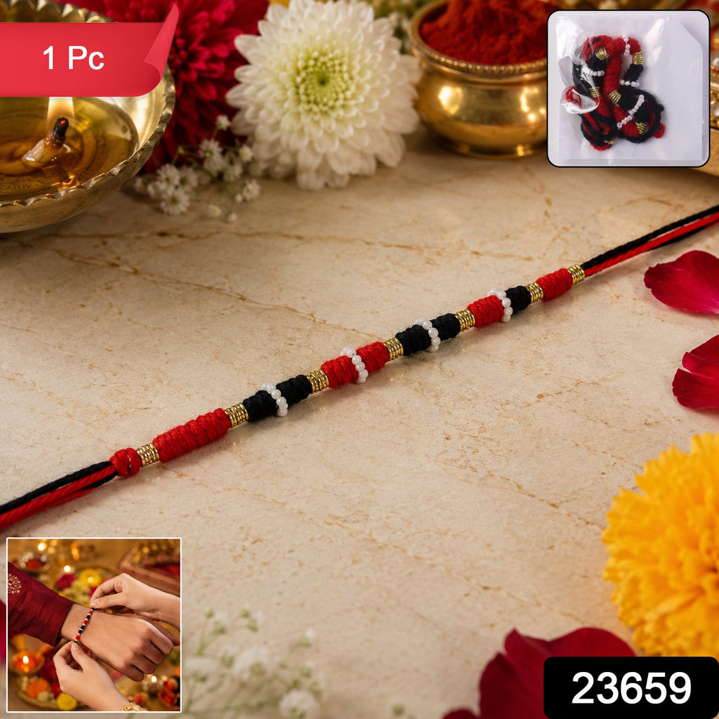 Rakhi Traditional Beaded Thread for Raksha Bandhan - Side View