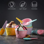 ALVENZA Ice Cream Bowl Set – 12-Pc Multi-Color Dessert Bowls | Jiaqi