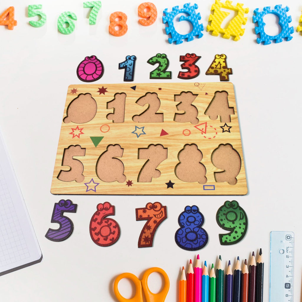 Wooden Number Puzzle Early Learning Board | Inventive Play