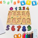 Wooden Number Puzzle Early Learning Board | Inventive Play