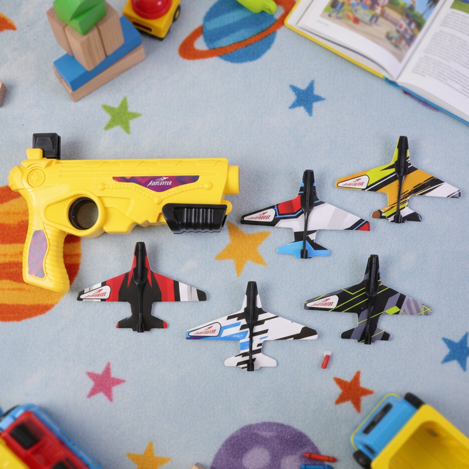 ALVENZA Air Battle Plane Launcher Toy – Safe Foam Glider Set for Kids