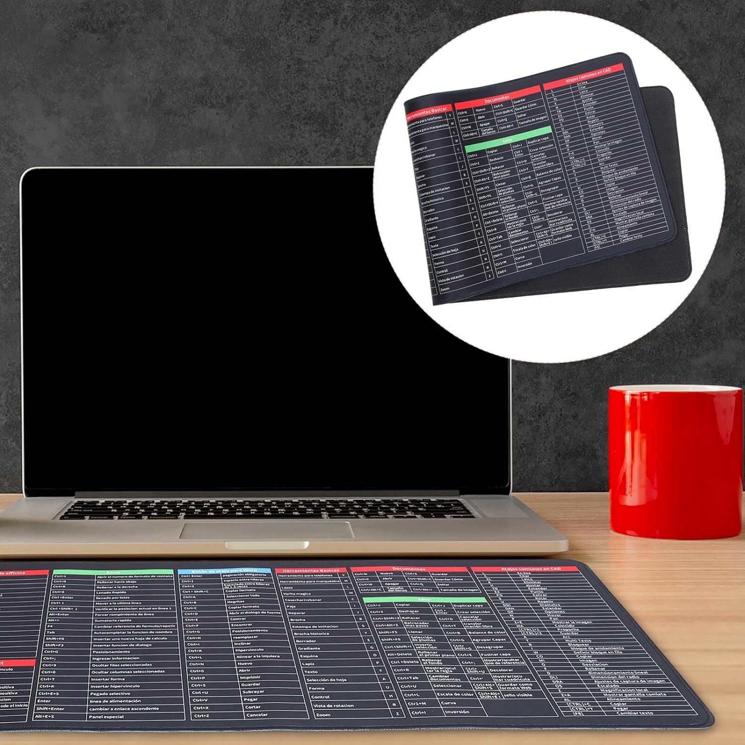 ALVENZA Shortcut Keyboard Mat – Large Anti-Slip Desk Pad | worko