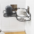 ALVENZA Corner Shelf Organiser – Stainless Steel Self-Adhesive | Bathora