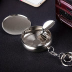 Mini Stainless Steel Ashtray Portable with Secure Lid for Travel - Detail View 6