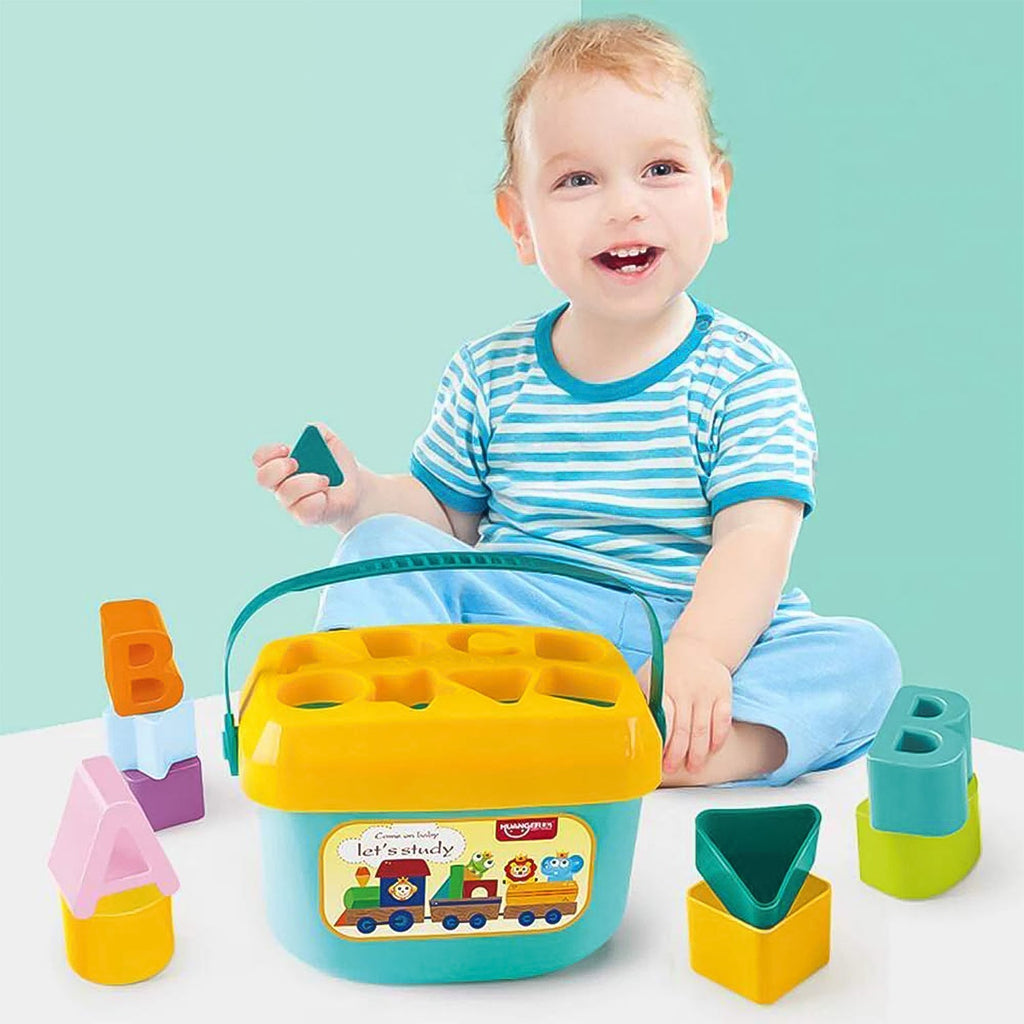 Baby Shape Sorter Toy Geometric Stacking Blocks | Little Learners - Detail View 5