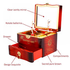ALVENZA Ballerina Music Box – Hand Crank Piano & Storage | Deodap