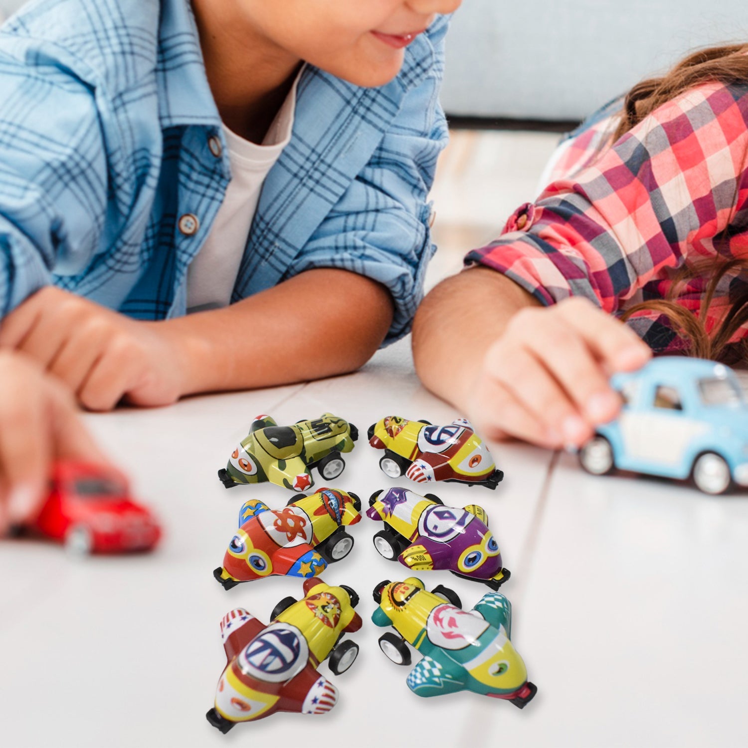 Mini Pull Back Car Toy Set 12-Piece Vehicle Collection | Aditi - Front View