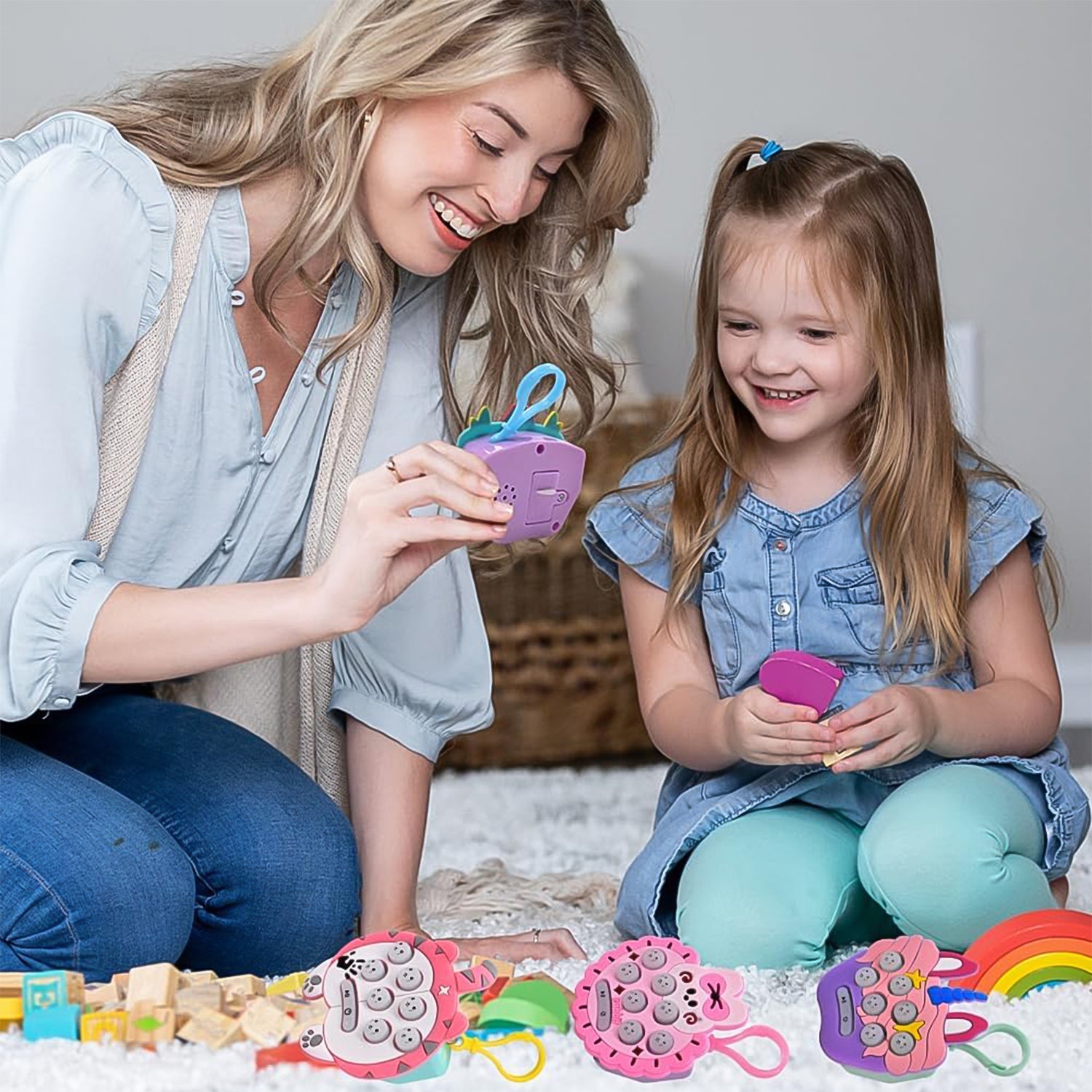 ALVENZA Mini Push Bubbles Game – Music & Memory Keychain | Play Mancer