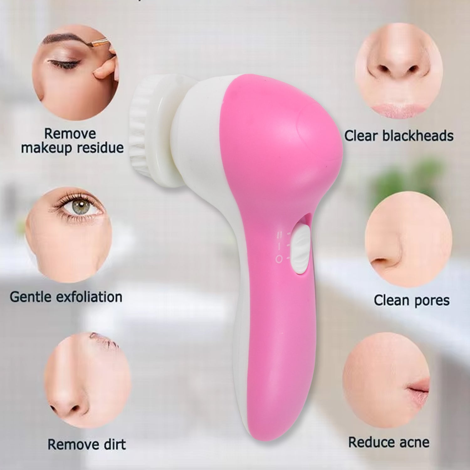 Facial Cleansing Brush Waterproof Deep Cleansing | Calm & Curl - Front View