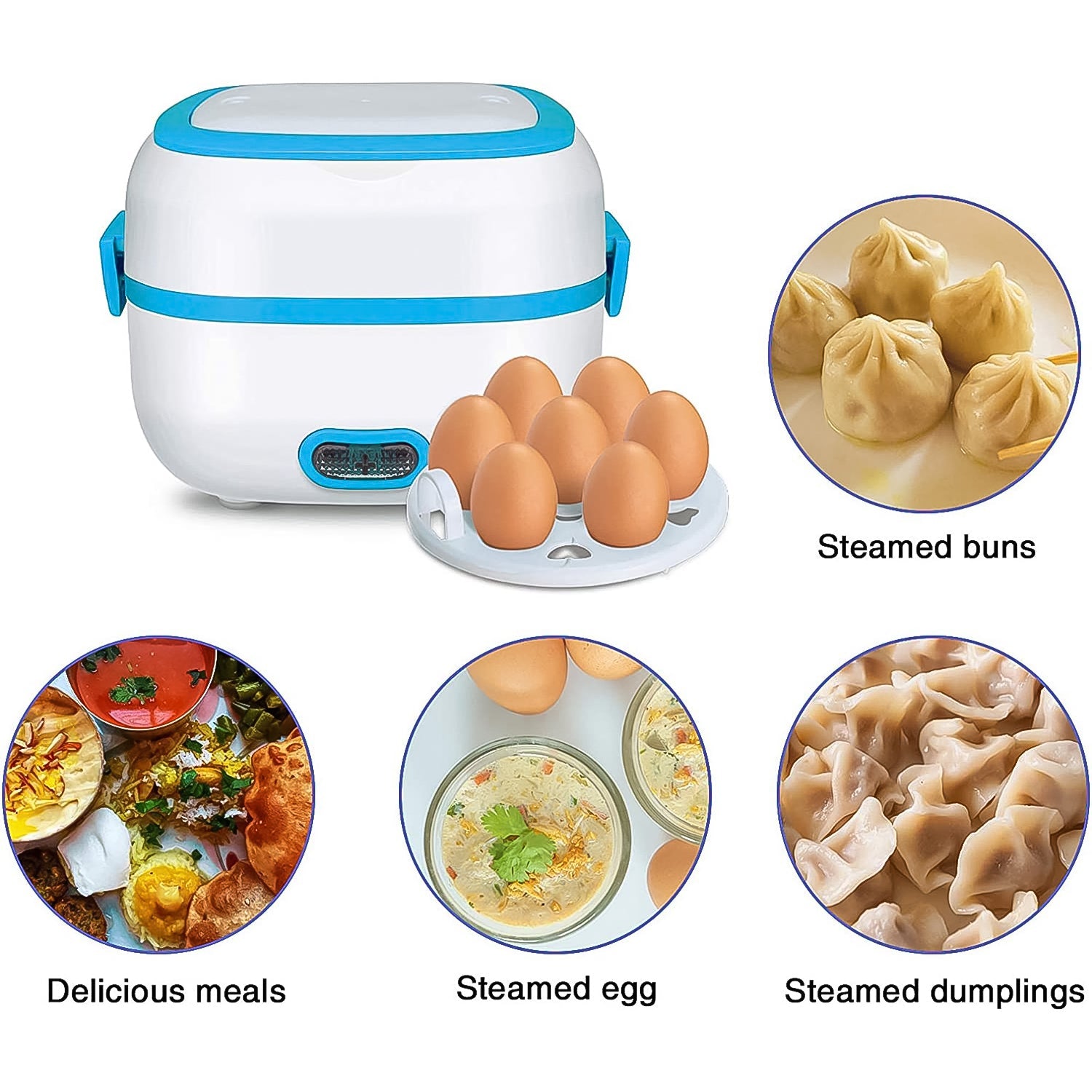 Electric Lunch Box 3-in-1 Stainless Steel Food Heater | Lunchie Bunchie - Back View