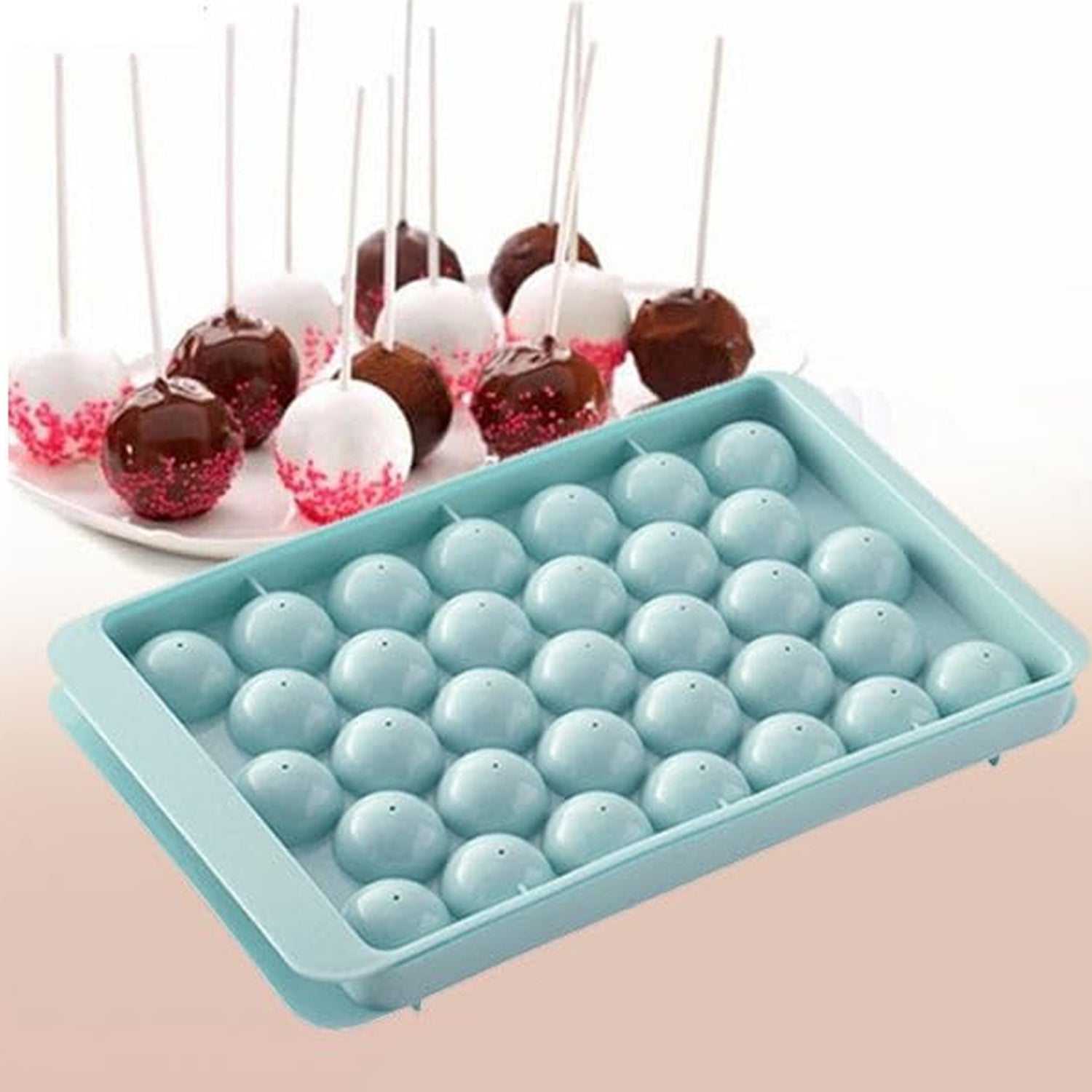Ice Ball Mold 33 Round Spheres, Reusable & BPA-Free | - Front View