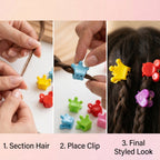 Mini Hair Claw Clips Set Cute & Strong Grip Styling Accessories - Detail View 8