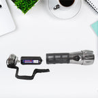 LED Hand Torch Aluminium, Rubber Grip - Front View