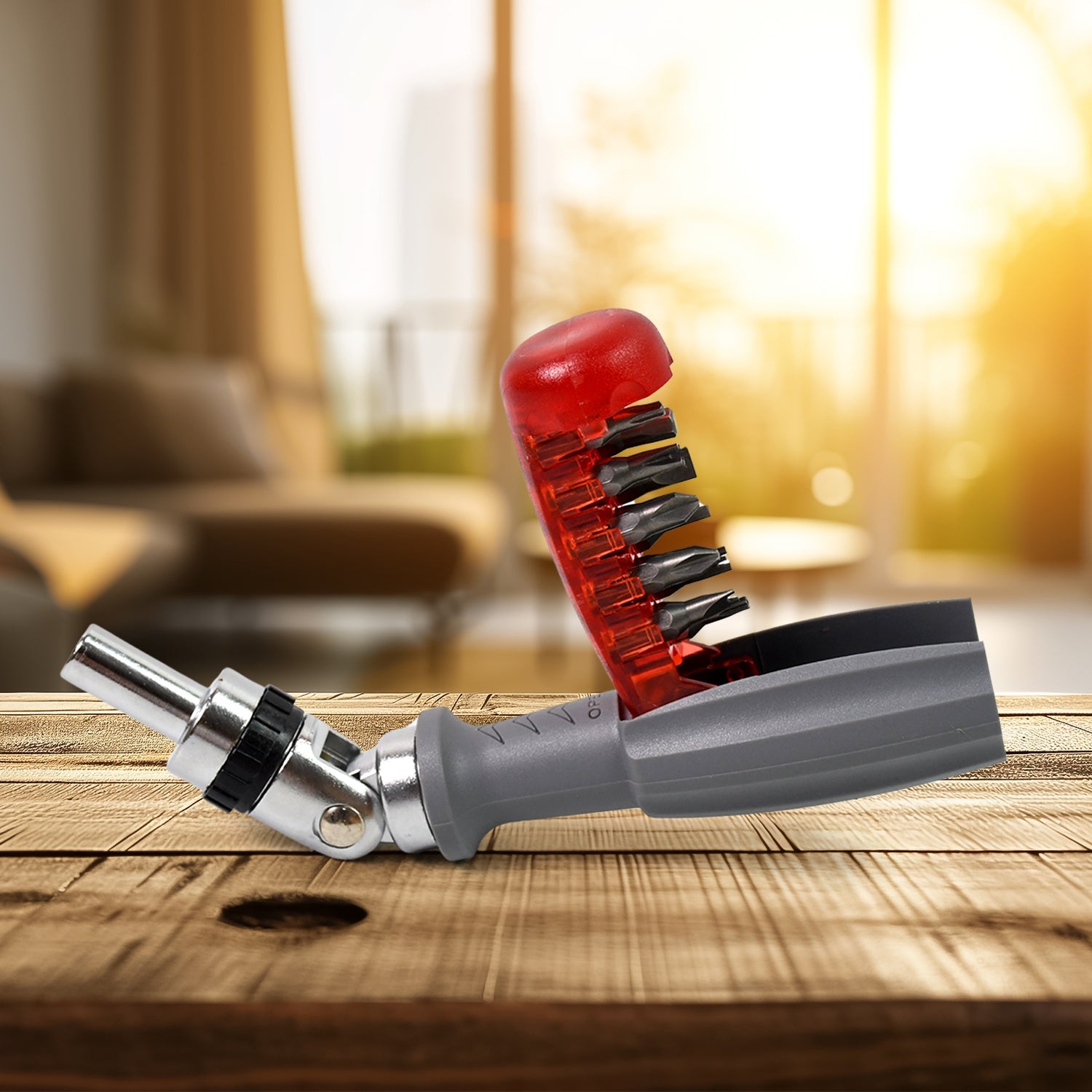 Ratchet Screwdriver Set Adjustable Angle & 20 Bits | BoltForce - Front View