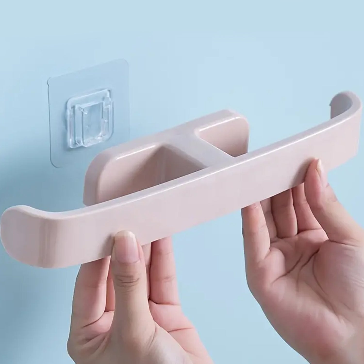 Self-Adhesive Towel Rack Damage-Free Bathroom Storage | Bathora - Front View