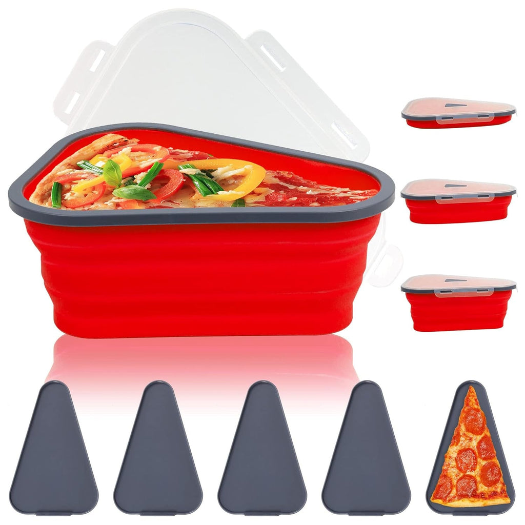 Pizza Storage Container Expandable Silicone Box with 5 Trays | Tidy Table