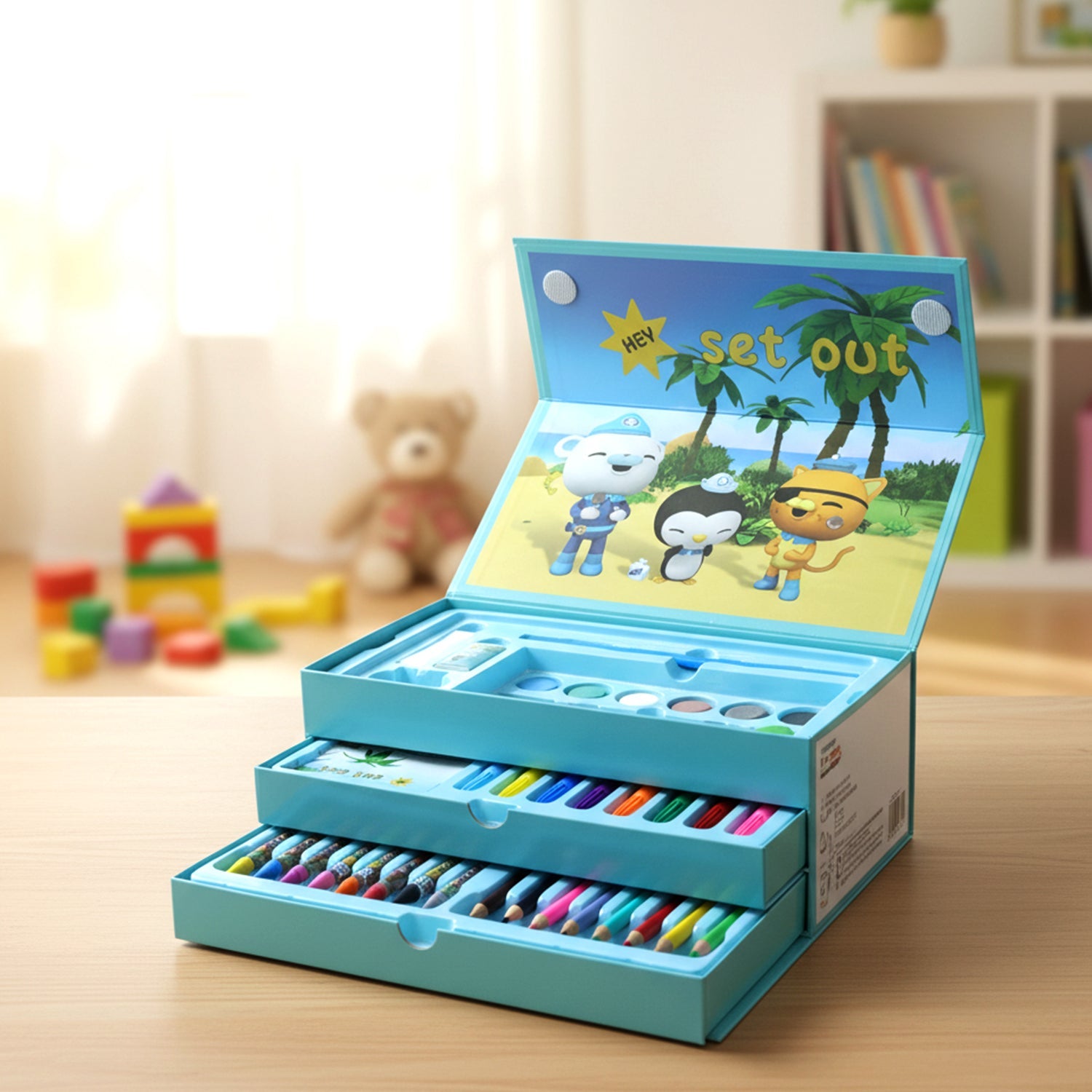 ALVENZA Kids Drawing Kit Box – Complete Cartoon Art Set with Colors