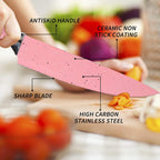 ALVENZA Chef Knife Set – 6 Pcs Stainless Steel Ceramic Coated | Quickslice