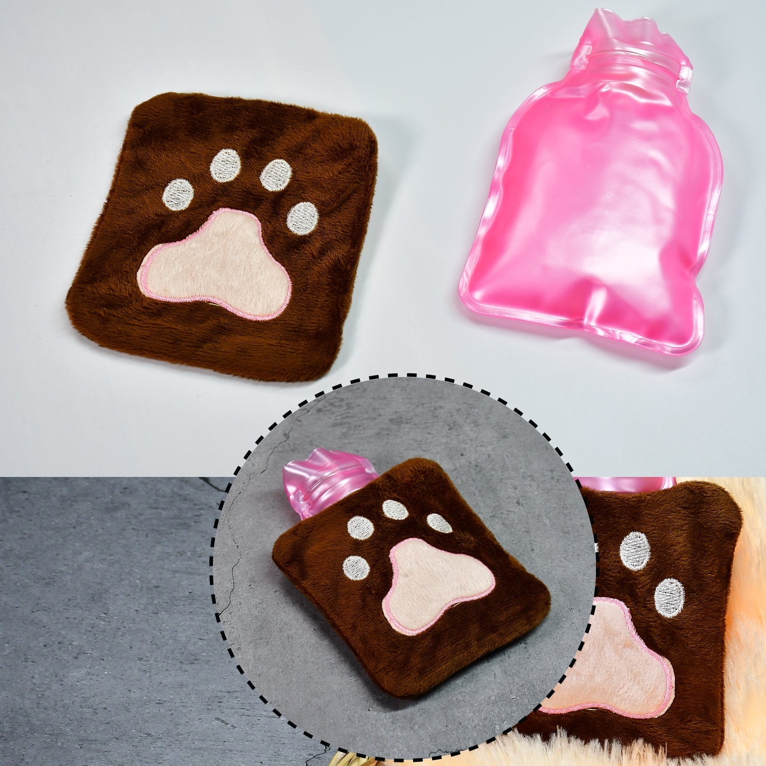 Small Paw Print Hot Water Bag Effective Pain & Warmth Relief - Detail View 7