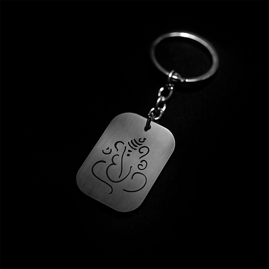 ALVENZA Ganesh Metal Keychain – Auspicious Lord Ganesha Keyring